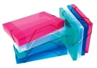 CAJA PLASTICA C/ELASTICO 2cm/ 4CM COLOR  (CARPETA) OFICIO